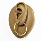 Round Tube Hoop Pierced Post Gold Tone Earrings 1 1/8" 30mm Stainless Steel