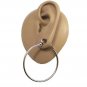 1 5/8" 41mm Hoops Clip On Earrings Silver Plated 2mm Tube Round Polished Plain Finish Comfort Bead