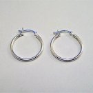 Sterling Silver Hoops Marked Pierced Post Stud Large Round