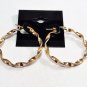 1 1/4" Gold 34mm Hoop 3mm Wavy Pierced Earrings