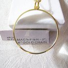 Magnifying Glass Necklace Gold Tone Vintage 5x Power