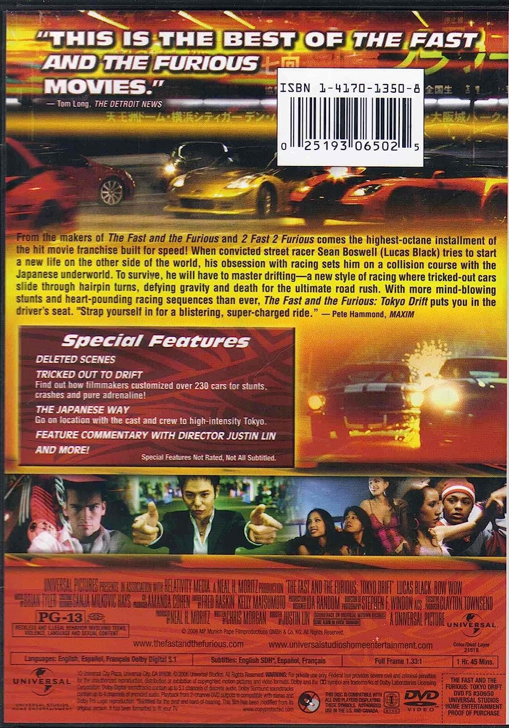 The Fast And The Furious Tokyo Drift Dvd Full Screen Bow Wow Lucas Black