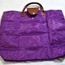 Royal Purple Nylon Tote Shopping Compact Hand Travel Bag Purse Water Proof NEW