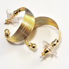 Monet Wire Hoop Pierced Post Stud Earrings Gold Tone Vintage Open End