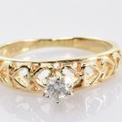 Diamond Solitaire Engagement Ring 14k Yellow Gold .17 Carats