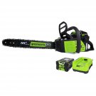 Greenworks Pro 80V 18-Inch Brushless Cordless Chainsaw, 2.0Ah Battery and Rapid Charger Included G