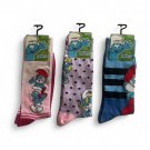 Smurf Novelty Cartoon Crew Socks 3-Pairs Size 7-12 NWT