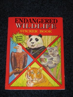 Endangered Wildlife Sticker Book for Children Softcover