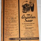 Vintage 1952 Sears Craftsman Circular Saw Power Tool Handbook Manual 9-2926