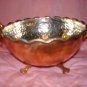 Handmade forged engraved copper cookie/nut bowl