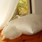 Organic Wool Fill with Organic Damask Outer Standard Pillow - Medium Fill
