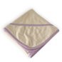 Organic Cotton Hooded Towel - Natural with Lavender Trim