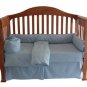 Organic Cotton Flannel Crib Comforter Duvet Cover - Blue/Khaki Print