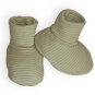 Organic Cotton Infant Booties - Sage Stripe