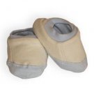 Organic Cotton Low Cut Infant Booties - Natural with Blue