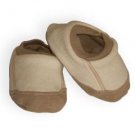 Organic Cotton Low Cut Infant Booties - Natural with Khaki