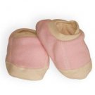Organic Cotton Low Cut Infant Booties - Pink with Natural