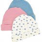 Organic Cotton Cap for Infants in Pink/White Stripe  6-12 months