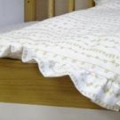 Organic Cotton Flannel Ruffled Crib Comforter Duvet Cover - Curly Vines Print