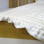 Organic Cotton Flannel Ruffled Crib Comforter Duvet Cover - Curly Vines Print