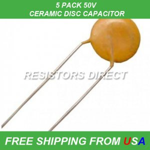 2pF Ceramic Disc Capacitor 50V 5PCS 5-Pack FREE SHIPPING
