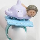 1991 Vintage Polly Pocket Dinkie and Her Dolphin Ring Bluebird Toys (45340)