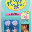 1991 Polly Pocket Vintage Tiny Tina's Seashell Earrings (Clip-ons) Bluebird Toys (45374)