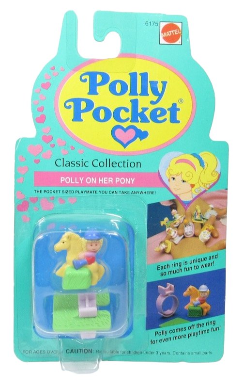 1990 Vintage Polly Pocket Polly on Her Pony Ring Bluebird Toys (45386)