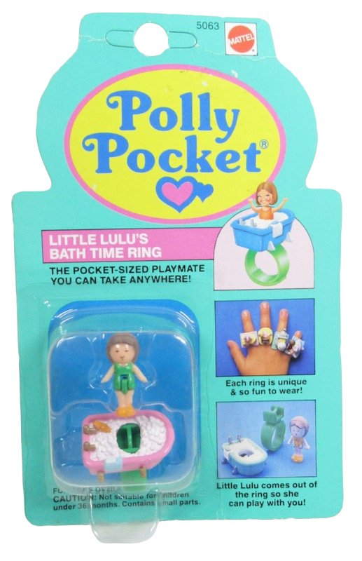 1989 Polly Pocket RARE Pink Variation Little Lulu's Bath time Ring Bluebird Toys (46486)