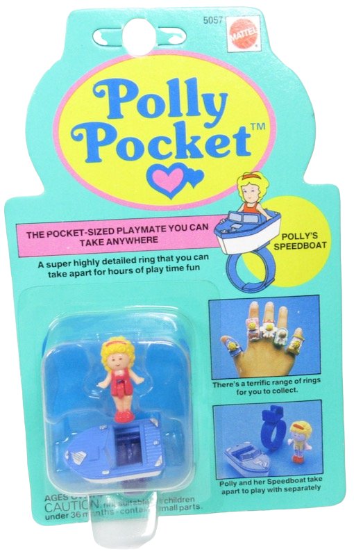 1989 Polly Pocket Polly's Speedboat Ring Vintage Bluebird Toys (46510)