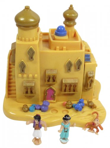 1995 Vintage Polly Pocket Mfr Disney COMPLETE Aladdin Agrabah Marketplace Bluebird Toys (46870)