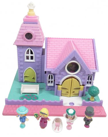 1993 Polly Pocket Vintage Wedding Chapel Pollyville Bluebird Toys (46621)