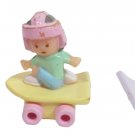 1991 Vintage Polly Pocket Sammie on a Skateboard  Ring Bluebird Toys (45344)