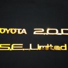 2.OD, TOYOTA and SE Limited Emblem Set For Toyota INDUS In Plastic Gold