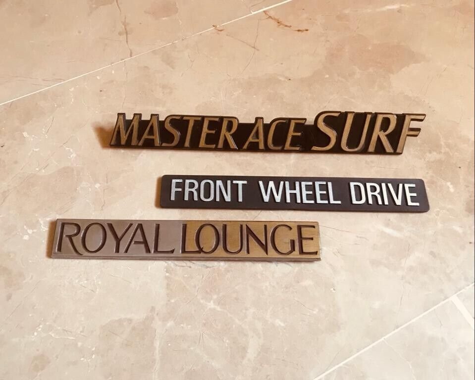 MASTER ACE SURF, Royal Lounge And Front Wheel Drive Emblem Set Of 3 Piece