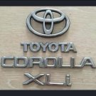 TOYOTA COROLLA XLI REAR BADGE LOGO EMBLEM SILVER 8.40cm X 5.70cm SET (B002)