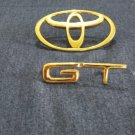 Toyota LOGO With GT Emblem In Metal Gold