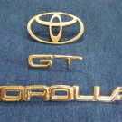 Toyota LOGO, GT And Corolla Emblem In Metal Gold