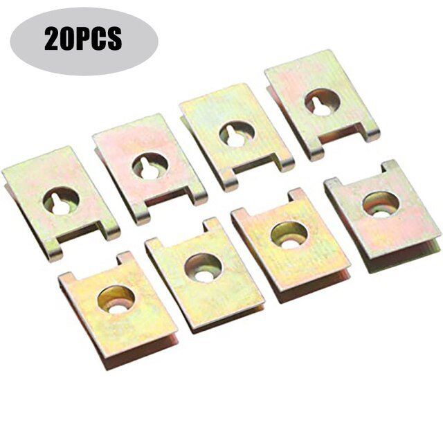 10/20/50PCS-Car-Screw-Base-U-Type-Clips-Auto-Modification-Fastener-Metal-Fender-Bumper-Protection-Cl
