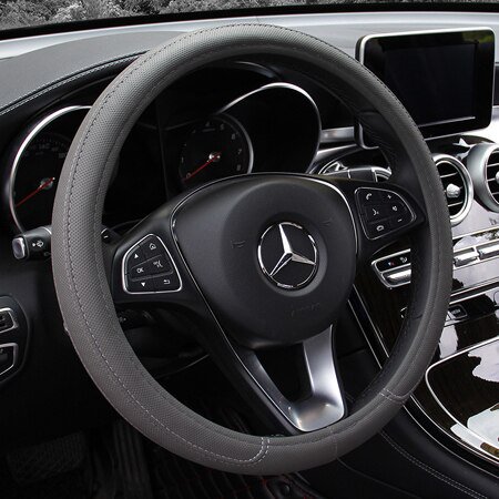 Soft-Braid-on-Car-Steering-Wheel-Cover-For-37---38-CM-14.5""-15""-Anti-slip-Inner-Ring-M-Size-Steeri