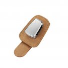 Portable Car Glasses Case Ticket Card Clamp Car Sun Visor Leather Metal Sunglasses Holder Luxury Aut