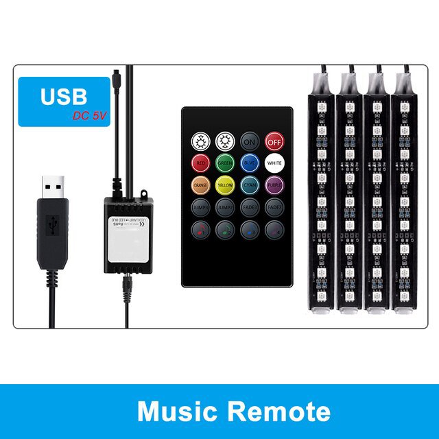 4pcs-Car-RGB-USB-LED-Strip-Light-Interior-Styling-Decorative-Atmosphere-Lamps-Strip-LED-With-Remote-