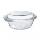 Pyrex Round Bakeware Borosilicate Glass Casserole, 1.4 Liter With Lid, PX-CAS1400LH