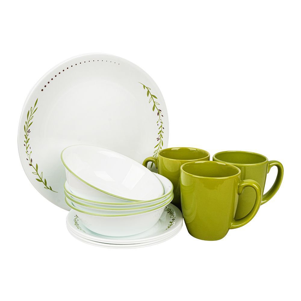Corelle Classic Dinnerware Set, Herbs 16-Pack, 16S-HBS-PH