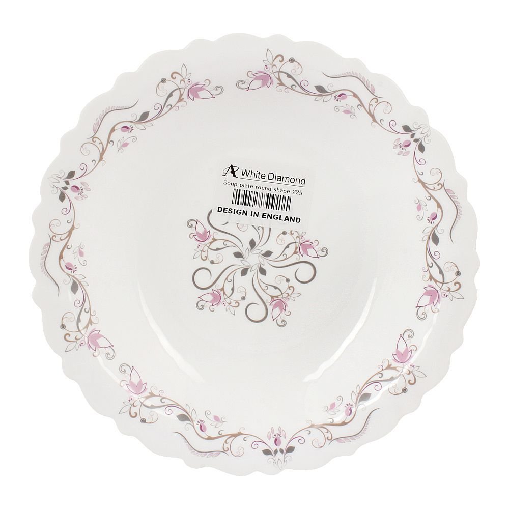 White Diamond Deep Plate, 9 Inches, No. 136