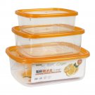 Appollo Crisper Food Container, 3-Piece Set, Medium Orange