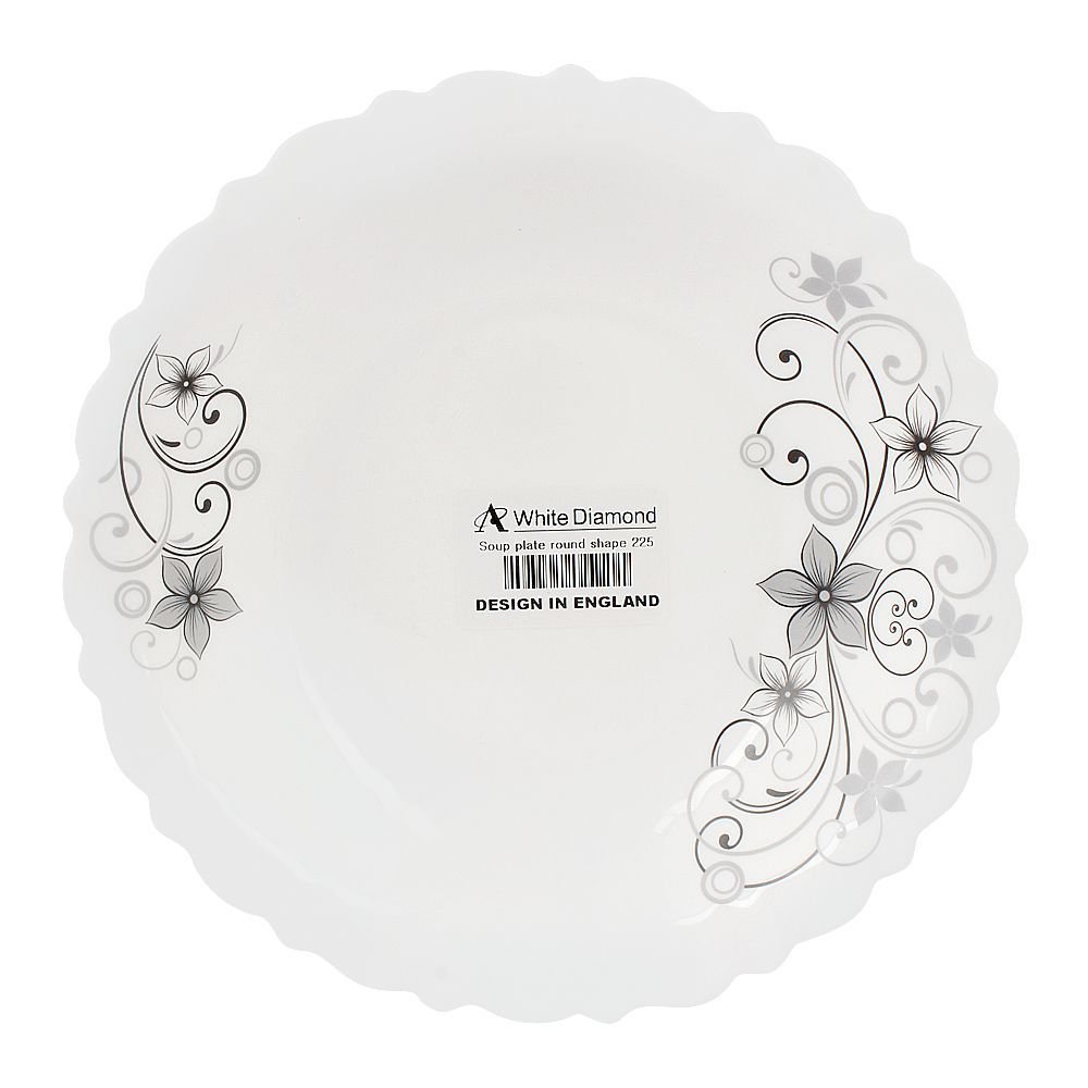 White Diamond Deep Plate, 9 Inches, No. 642