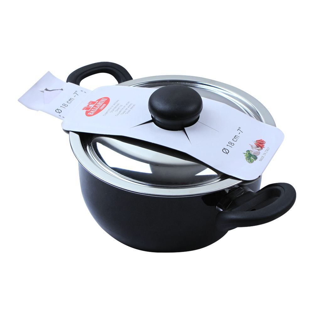 Ballarini Casserole Non-Stick Sauce Pan With Steel Lid, 18cm, 7 Inches