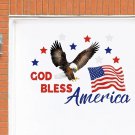 "God Bless America" Eagle & Flag 4th of July Reusable Garage Door Decoration