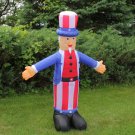 6' Inflatable Lighted Standing Uncle Sam Outdoor Decoration